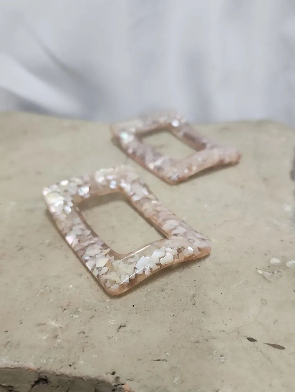 Vintage Confetti Pale Peach Pink Shoe Clip Decor Without Clip